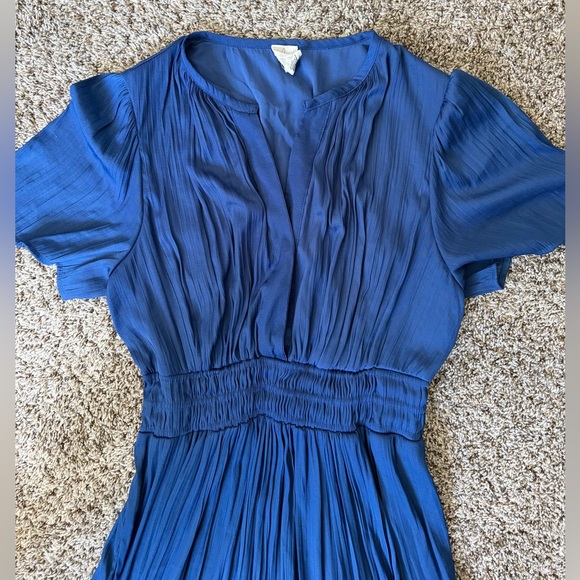 Joie Deep Blue Pleated Maxi Dress - Picture 3 of 6